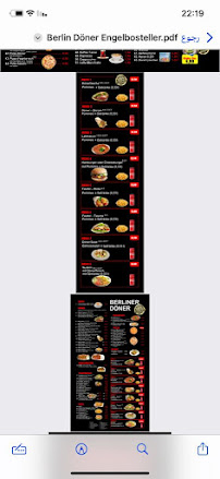 Restauration rapide Berliner Döner à Hanover - menu / carte