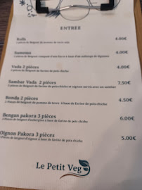 Restaurant végétalien Le Petit Veg à Paris - menu / carte