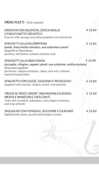 Menu / carte de Locanda Del Collegio à Syracuse