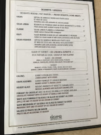 LE KASHMIR à Villeneuve-lès-Avignon menu