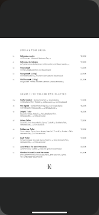Menu / carte de Restaurant Korfu à Memmingen