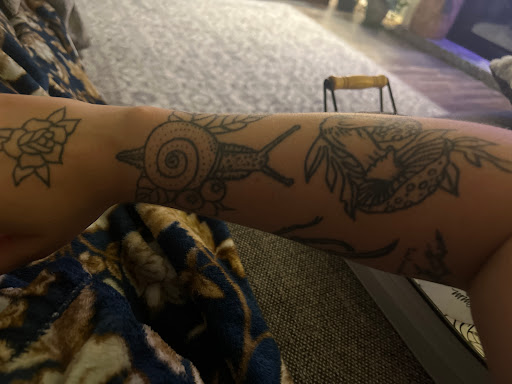 Explore tattoo on thigh ideas, creative tattoo ideas in Enid, available at Tangent Wallflower Tattoo