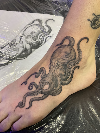 Explore tattoo ideas for back of shoulder, creative tattoo ideas in Fort Worth, available at The Bearded Moon Tattoo Studio
