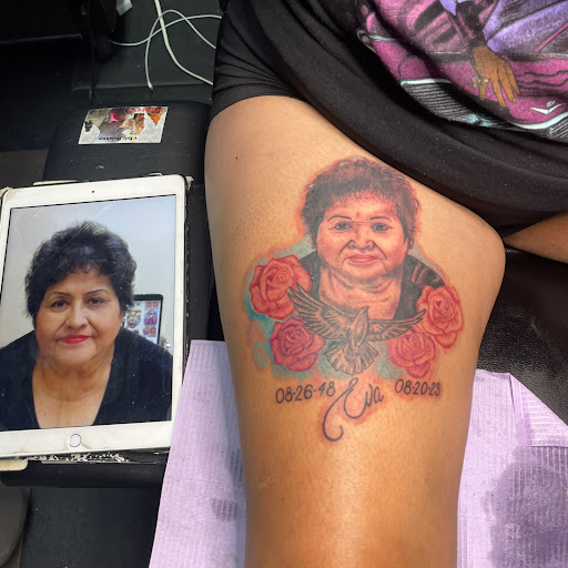 Explore leg sleeve tattoo ideas for women, creative tattoo ideas in Memphis, available at Indigo Tattoos Shop