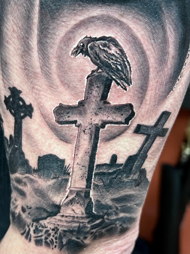 Explore rip grandpa tattoo ideas, creative tattoo ideas in Stanton, available at Eclectic Art & Tattoo