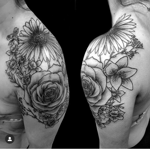 Explore rose name tattoo ideas, creative tattoo ideas in Douglasville, available at Long Island Ink Tattoo & Piercing