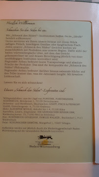 Restaurant Waldgasthof Weiler Hütte à Weil im Schönbuch (le menu)