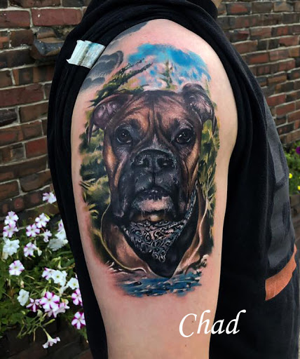 Explore black tattoo ideas for men, creative tattoo ideas in Sanford, available at Venom Ink Tattoo