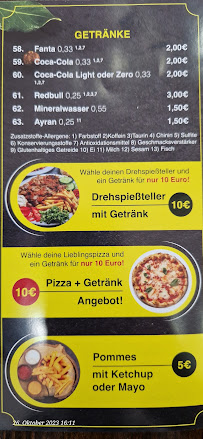 Menu / carte de Alaturqua Kebabhaus à Türkheim