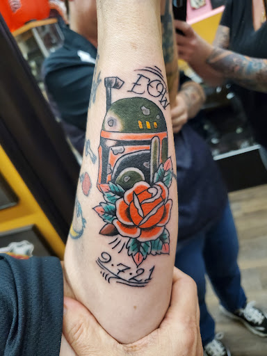 Explore annabelle tattoo ideas, creative tattoo ideas in Saint Charles, available at Permanent Vacation Tattoo