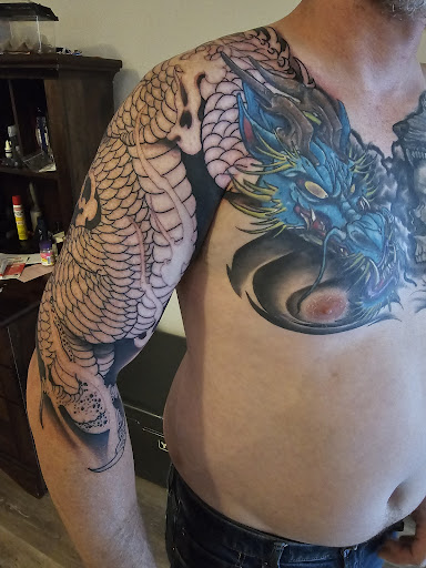 Explore female full sleeve tattoo ideas, creative tattoo ideas in Oklahoma City, available at SB Body Arts
