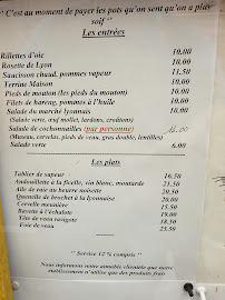 Le Garet à Lyon menu