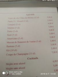 Côté Terrasse à Seguret menu