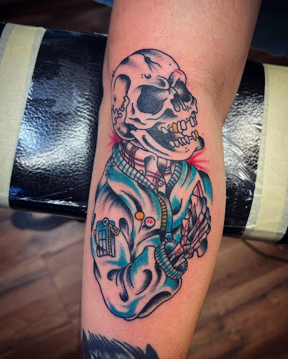 Explore fishing tattoo ideas for females, creative tattoo ideas in Madera, available at Sea Wolf Tattoo