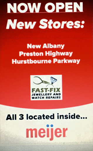 Jewelry Repair Service «Fast-Fix Jewelry & Watch Repairs Located inside Meijer-New Albany», reviews and photos, 4222 Charlestown Rd b, New Albany, IN 47150, USA