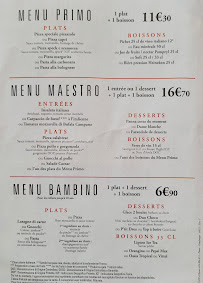 Menu / carte de Del Arte à Quetigny