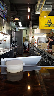 A row of beer taps