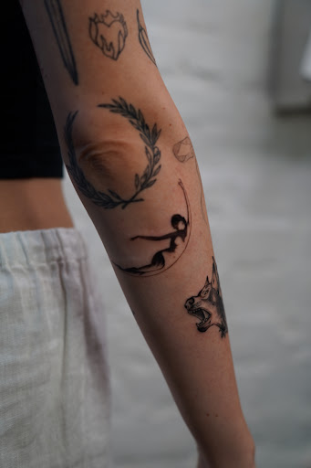 Explore saint tattoo ideas, creative tattoo ideas in New York, available at In Due Time Tattoo
