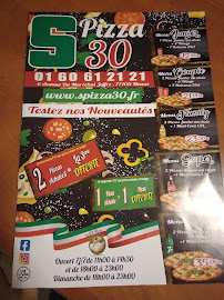 Pizzeria S Pizza 30 à Meaux (la carte)