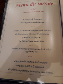 Restaurant français Auberge la Coquille à Vézelay (la carte)
