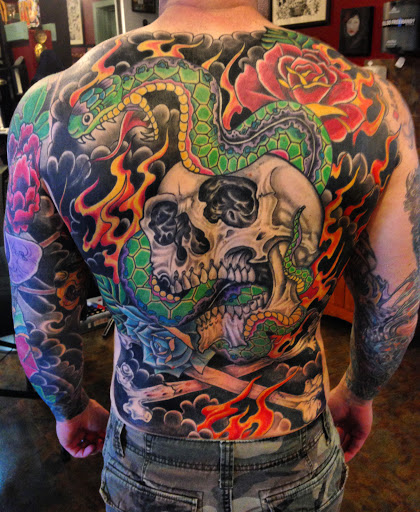 Explore japanese leg tattoo ideas, creative tattoo ideas in Tacoma, available at Tsunami Tattoo