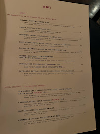 Bambou à Paris menu