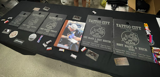 Explore aztec neck tattoo ideas, creative tattoo ideas in Lakeview, available at Backwoods Tattoo Studio