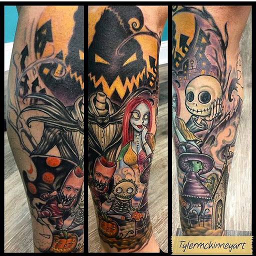 Explore 1 4 sleeve tattoo ideas, creative tattoo ideas in Annapolis, available at Lucky Bird Tattoo