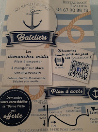 Au rendez-vous des bateliers à Portiragnes menu