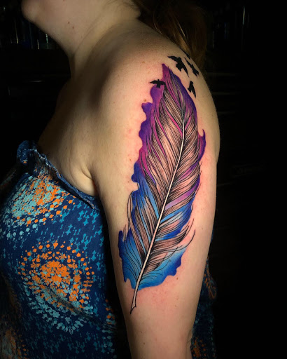 Explore shoulder tattoo cover up ideas, creative tattoo ideas in Pearcy, available at Studio 621 Tattoo
