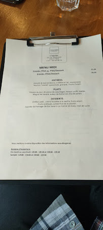L'Encrier à Paris menu