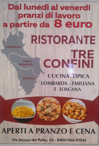 Restaurant Tre confini à Bientina (la carte)