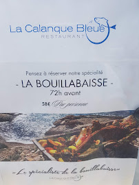 Restaurant français La Calanque Bleue à Sausset-les-Pins - menu / carte