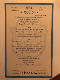 Restaurant Le Petit Nico à Paris - menu / carte