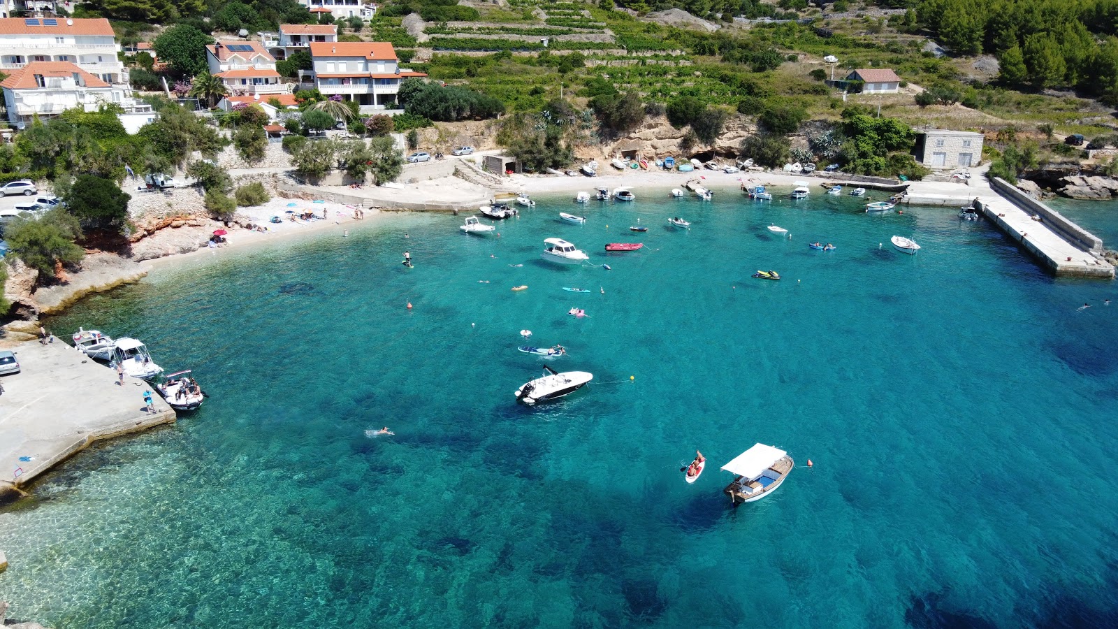 Photo of Zavala beach with light fine pebble surface