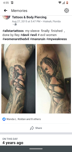 Explore skydiving tattoo ideas, creative tattoo ideas in Hialeah, available at Allstar Tattoo & Body piercing