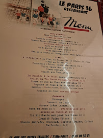Restaurant Le Paris Seize à Paris - menu / carte