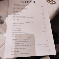 Menu / carte de Da Settimo à Florence