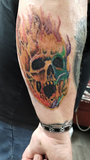 Explore aster flower tattoo ideas, creative tattoo ideas in Brodhead, available at Sinnin Skinn InkWorks