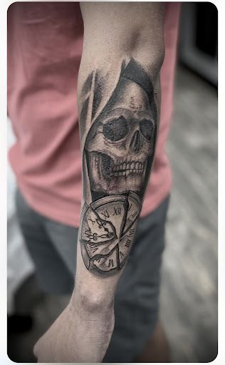 Explore split personality tattoo ideas, creative tattoo ideas in Fayetteville, available at American Tattoo Society of Fayetteville