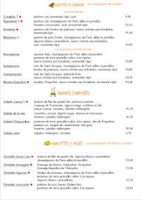 Menu / carte de Crep'Salads à Chartres