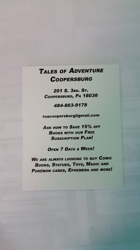 Comic Book Store «Tales of Adventure Comics and Games, LLC», reviews and photos, 201 S 3rd St, Coopersburg, PA 18036, USA