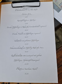 Menu du Restaurant Alter Keller à Rothenburg ob der Tauber