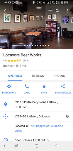 Brewery «Locavore Beer Works», reviews and photos, 5950 S Platte Canyon Rd, Littleton, CO 80123, USA