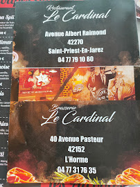 Menu du Brasserie Le Cardinal à L'Horme