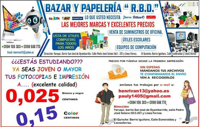 Papelería "R.B.D." - Quito