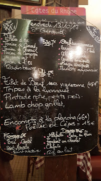 Le Gavroche Bar à vins à Paris menu