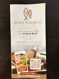 Restaurant japonais SUSHI WASABI 91 à Longjumeau (la carte)