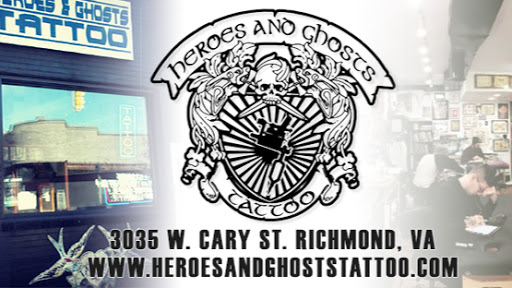 Tattoo Shop «Heroes & Ghosts Tattoo», reviews and photos, 3035 W Cary St, Richmond, VA 23221, USA