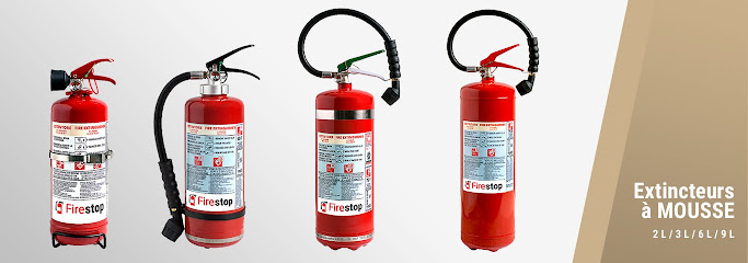 Fire Stop incendie, Achat extincteur homologué Suisse EN 3-7, Villeneuve Valais